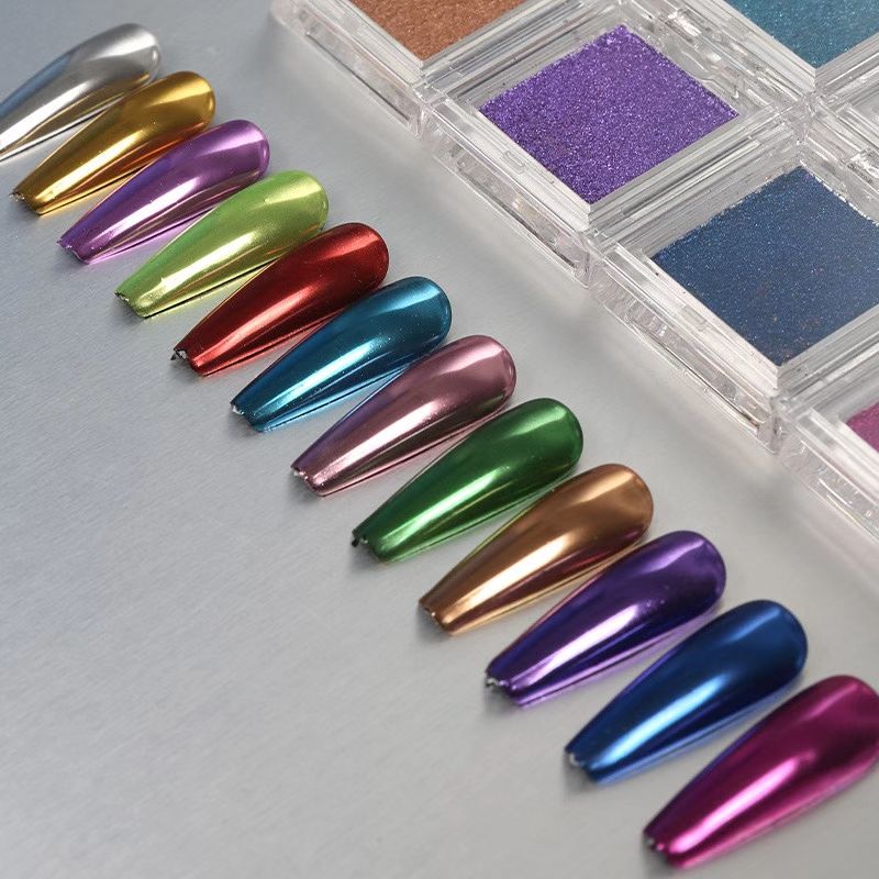 solid powder small square bottle magic mirror powder chameleon nail art solid titanium powder