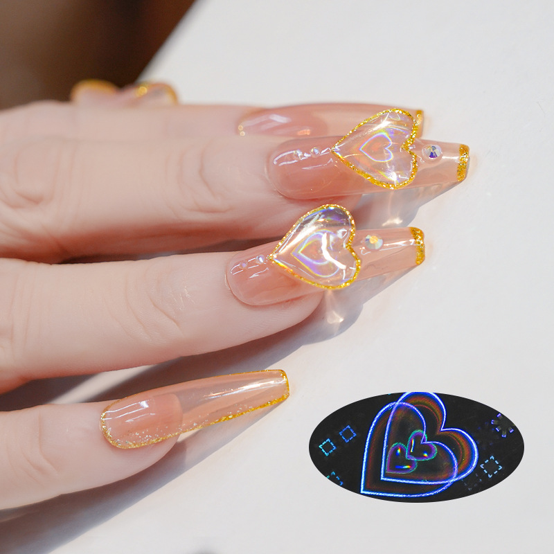 nail art stickers aurora laser love stickers