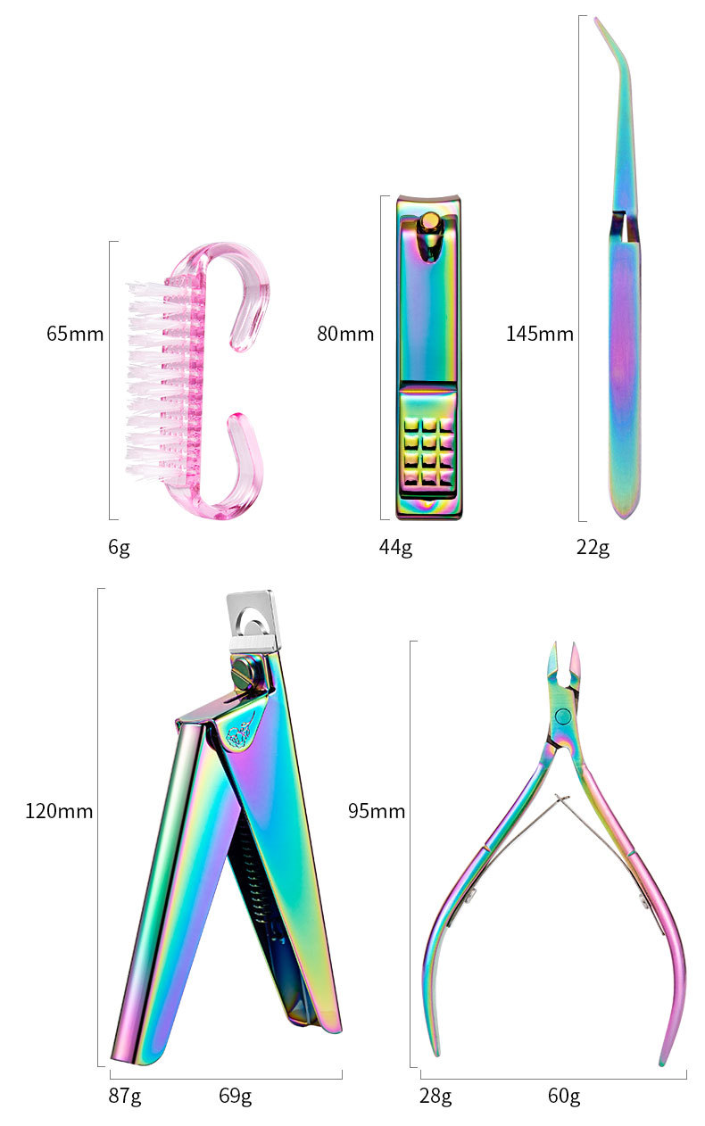 stainless steel color nail clippers, cut dead skin push nail clipper set,