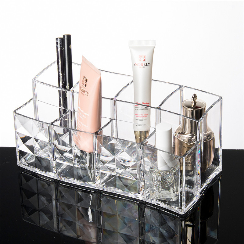 diamond surface storage box transparent makeup brush finishing box