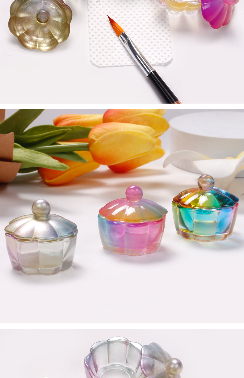 petal-shaped crystal cup symphony jade color crystal cup color cup