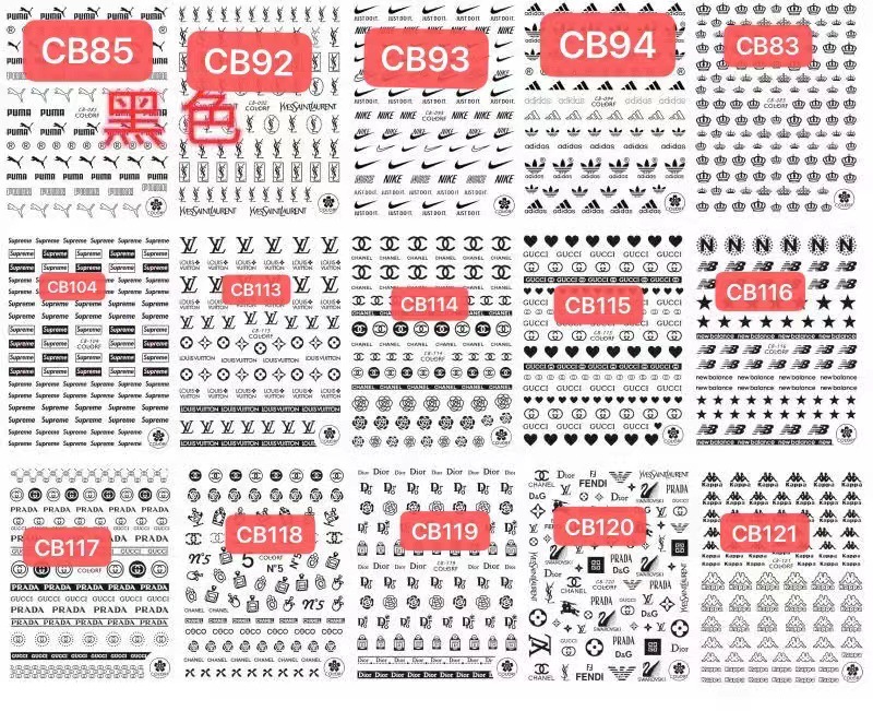 best selling logo collection nail art decals