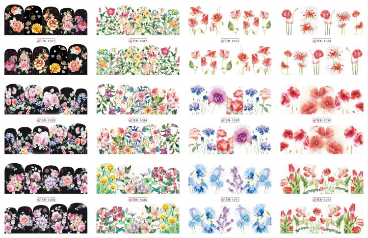 flower nail art stickers decals decal manicure nail art diy decoration tools