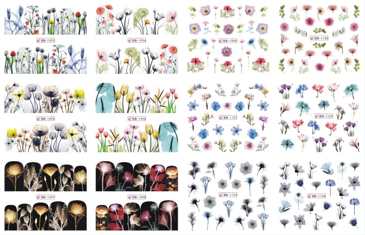 flower nail art stickers decals decal manicure nail art diy decoration tools