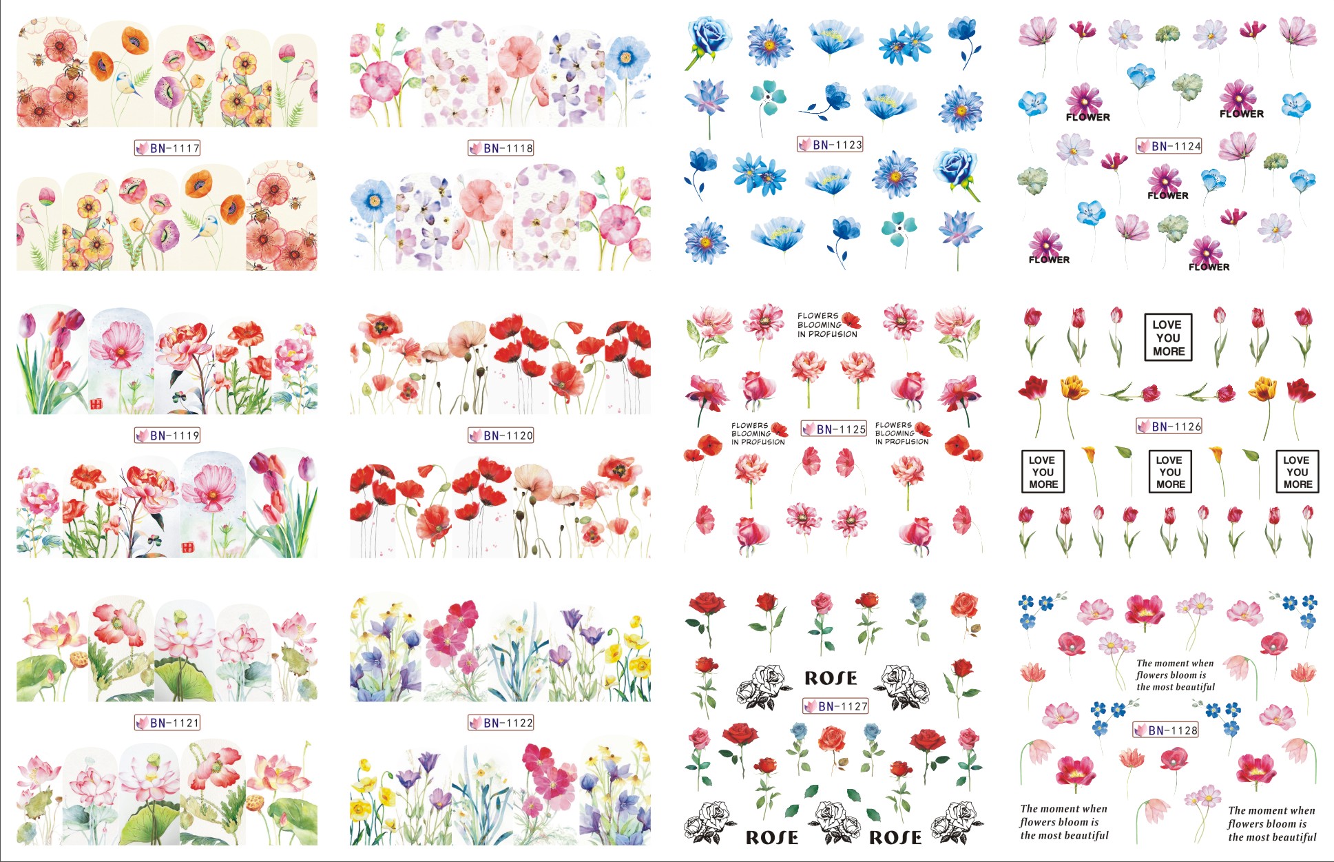 flower nail art stickers decals decal manicure nail art diy decoration tools