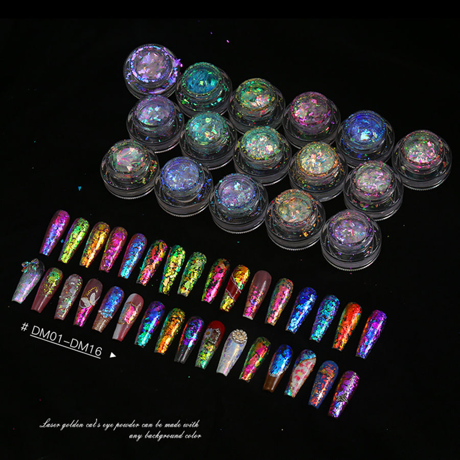 nail art ice crystal aurora thin opal powder dream high flash nail cloud brocade sequins