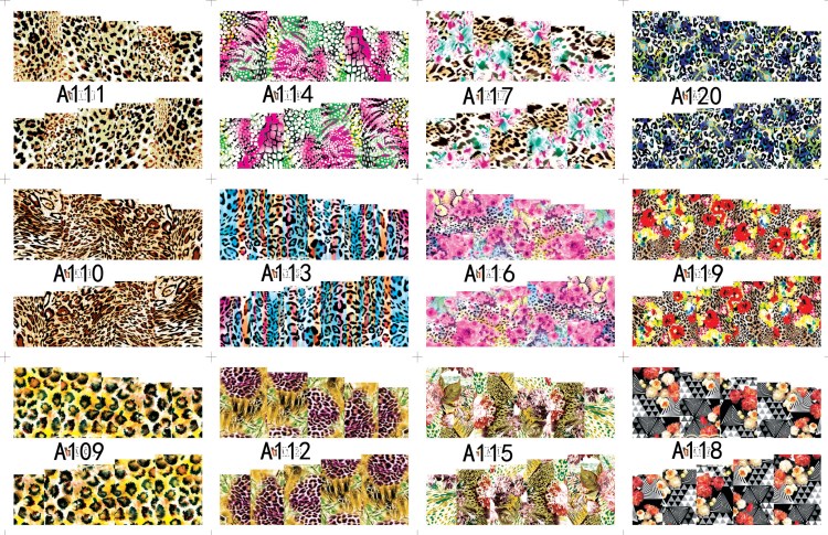 leopard design water transfer printing nail sticker for nail art