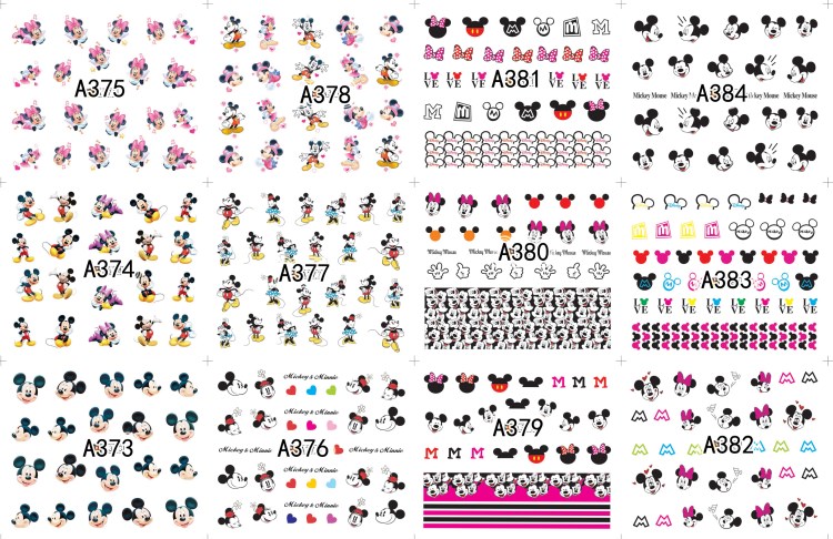 water transfer cartoon mickey printing nail art sticker