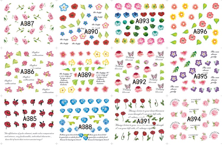 a serise nail art sticker,nail sticker decal,water sticker for nails