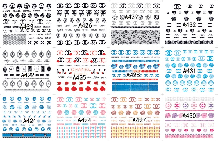 brand custom water transfer art nail sticker