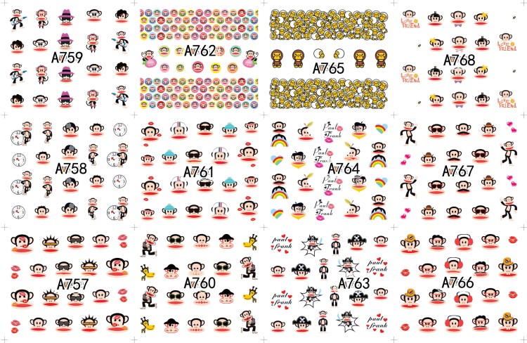 cartoon monkey water nail art stickers cute best nail art decals