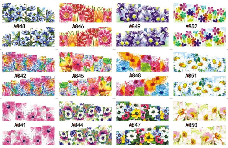 flower water nail art sticker pattern transfer nail sticker