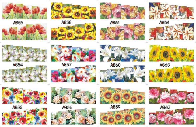 flower water nail art sticker pattern transfer nail sticker