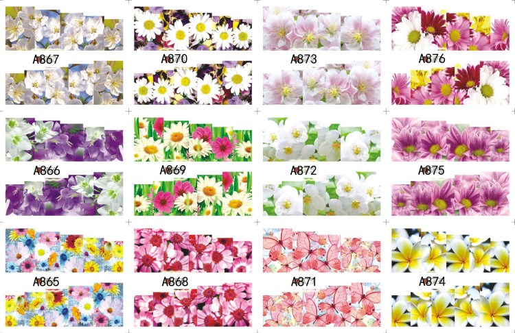 flower water nail art sticker pattern transfer nail sticker