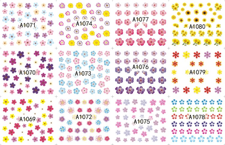 small dry flower nail art water sticker for nail decorations