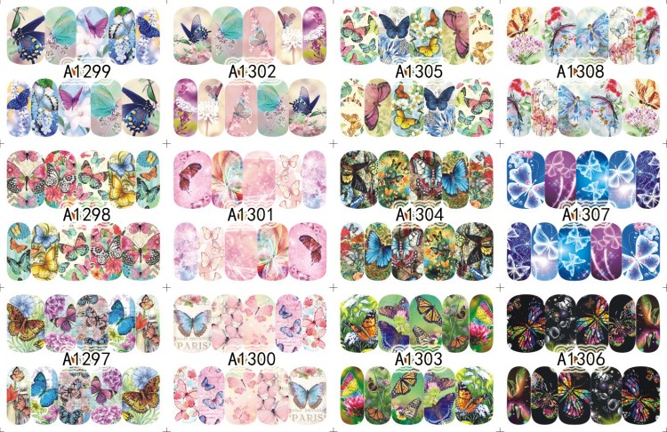 diy nails art deals water transfer printing lovely butterfly stickers for manicure salon