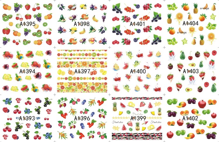 fruit nail art water sticker for nail decorations