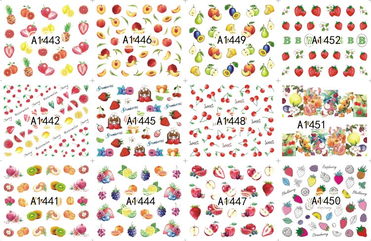 fruit nail art water sticker for nail decorations