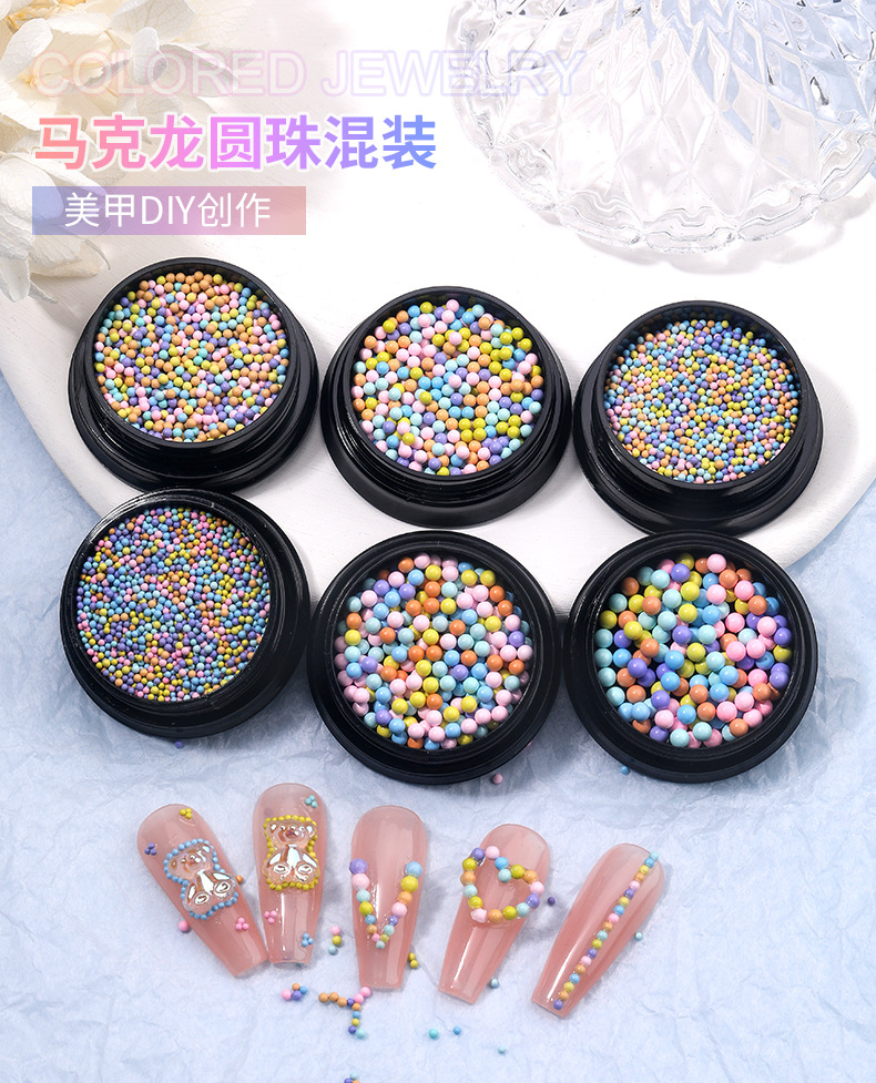 2022 nail jewelry macaron color balls