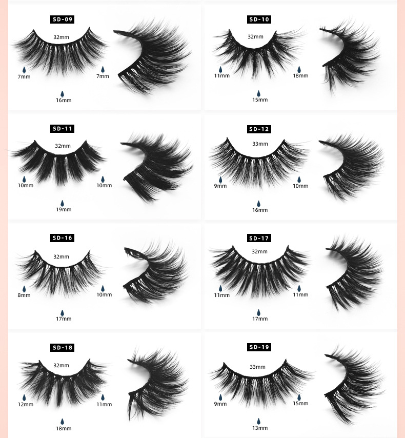 imitation mink false eyelashes cross-border 3d natural handmade in europe and america