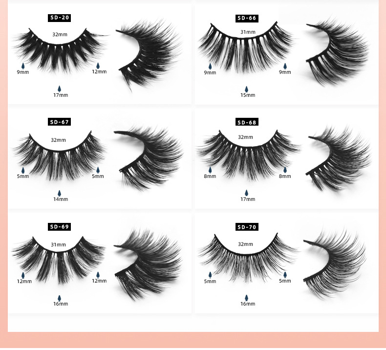 imitation mink false eyelashes cross-border 3d natural handmade in europe and america