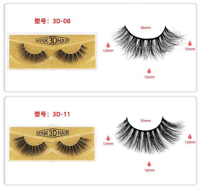 3d mink false eyelashes multi-layered natural thick mink eyelashes