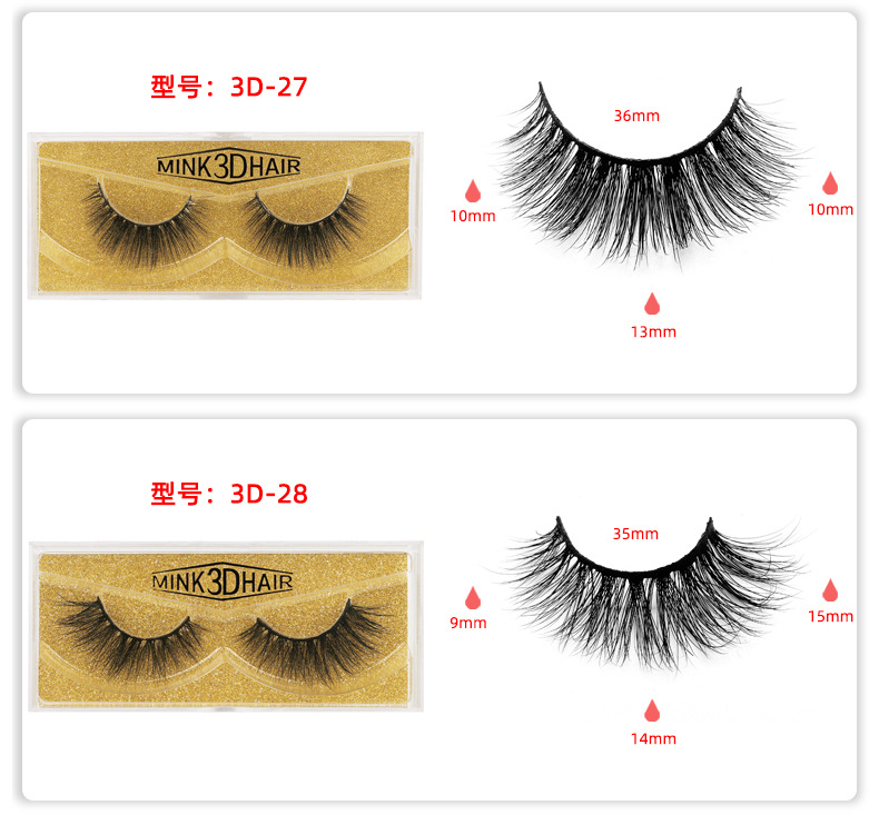 3d mink false eyelashes multi-layered natural thick mink eyelashes