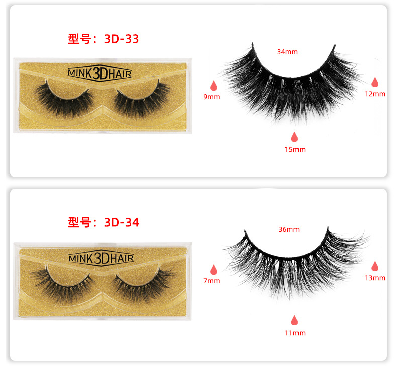 3d mink false eyelashes multi-layered natural thick mink eyelashes