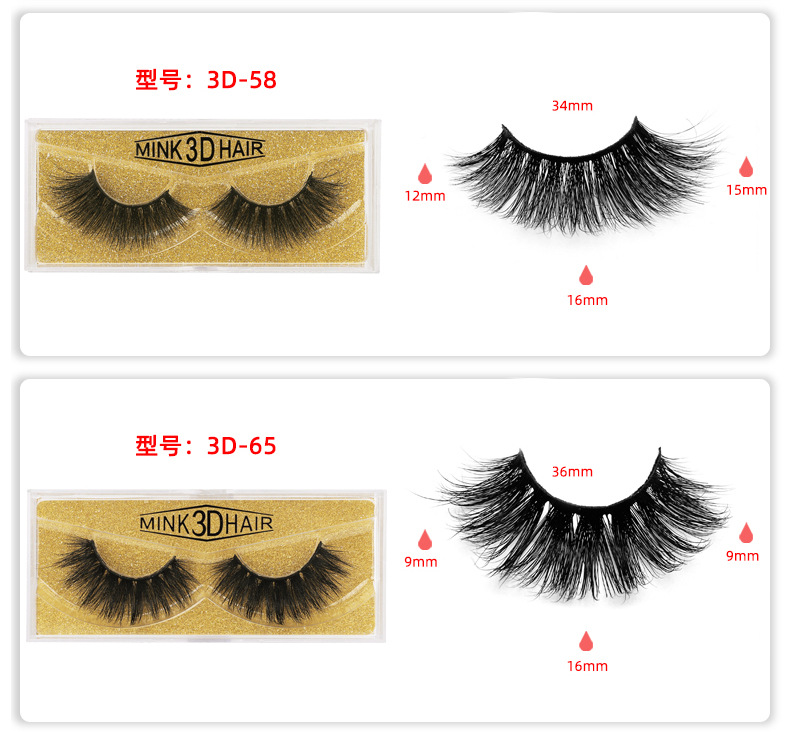 3d mink false eyelashes multi-layered natural thick mink eyelashes