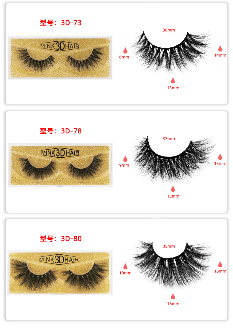 3d mink false eyelashes multi-layered natural thick mink eyelashes