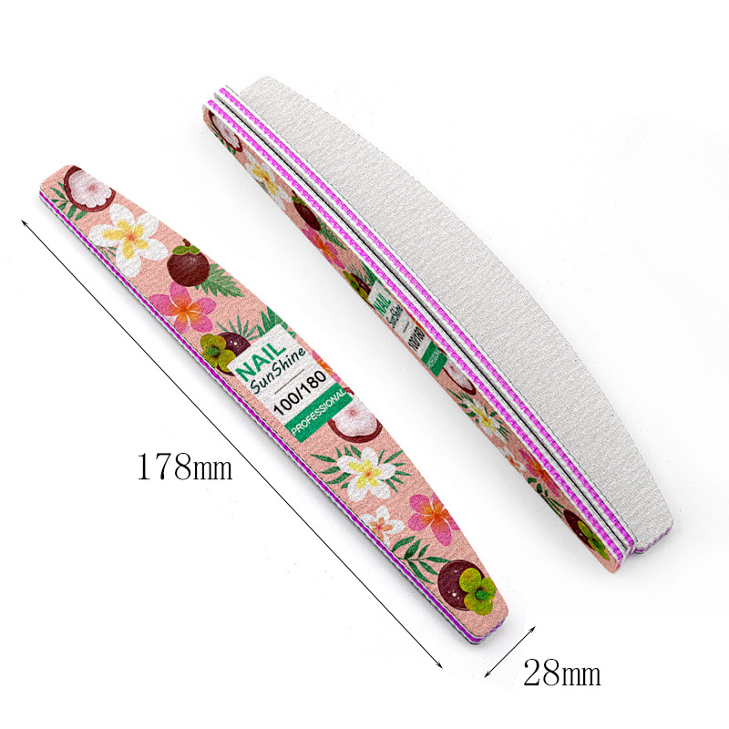 printing and polishing strip fruit series half-moon shaped manicure nail file