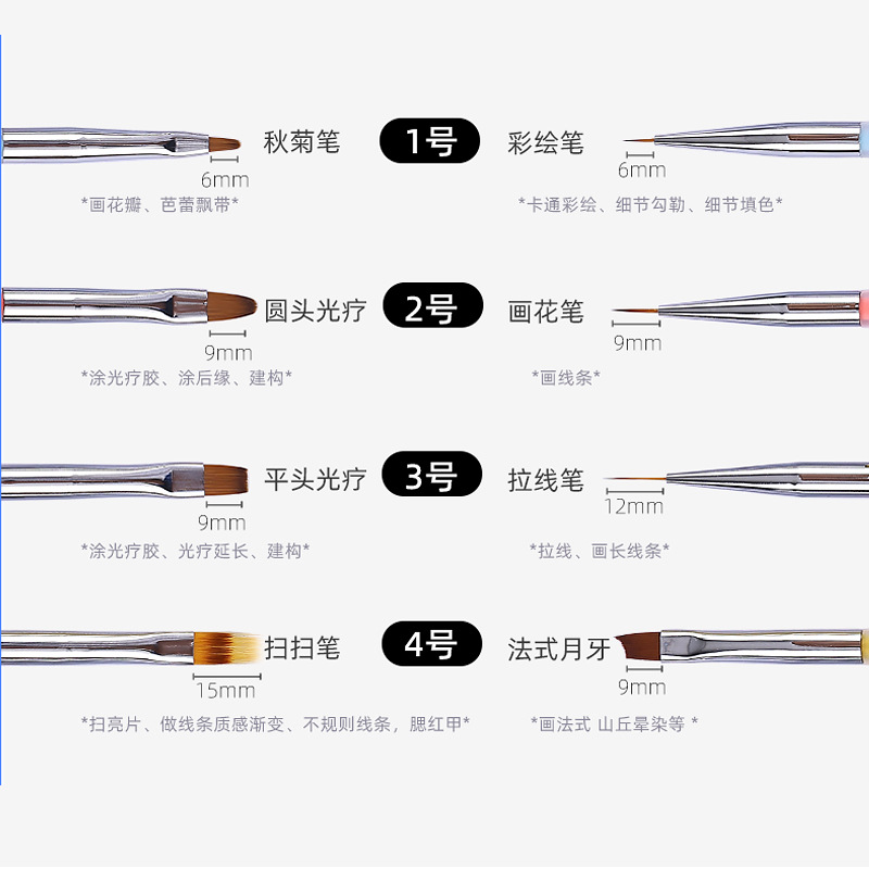 japanese-style double-headed plastic manicure gel brush