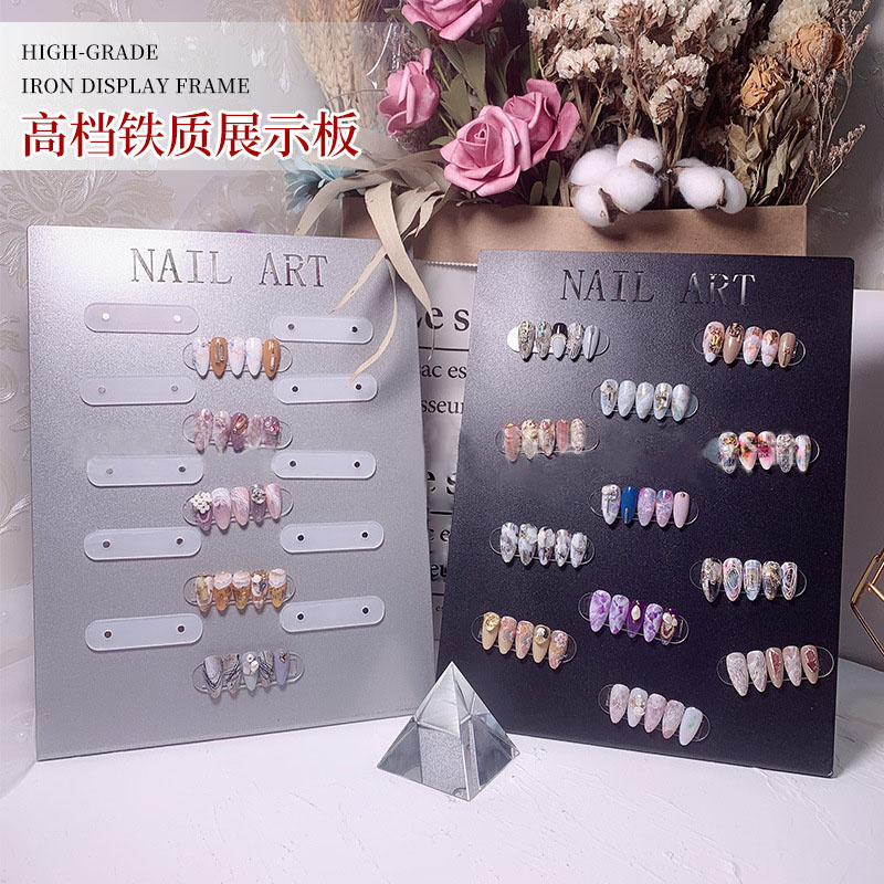 high-grade metal display board magnetically adsorbs nail art works into display board iron display