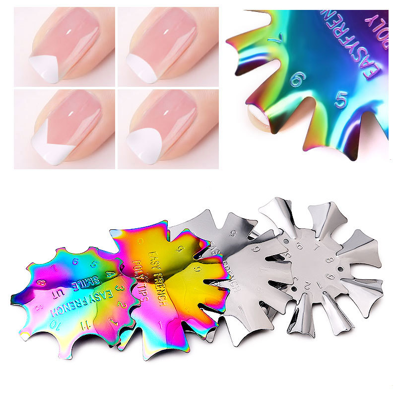 color-plated french manicure steel plate model crystal nail making stainless steel template