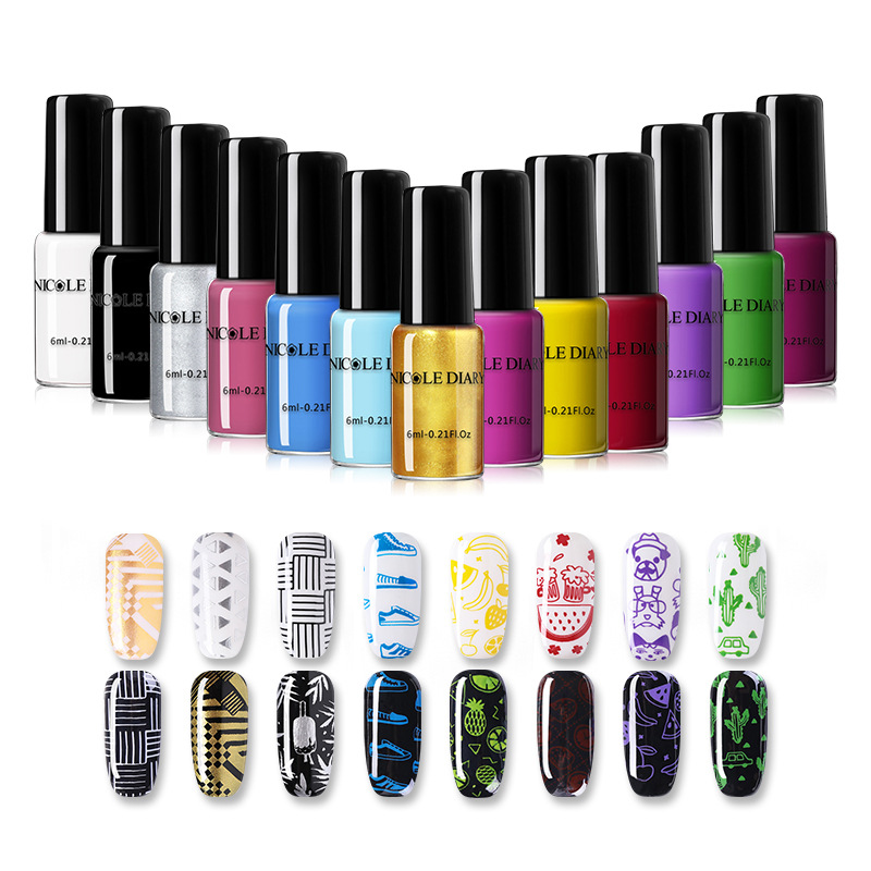 nail art printing oil 6ml for painted nail polish printing