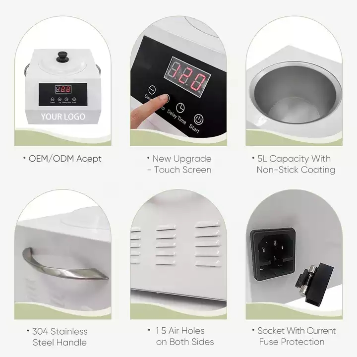 unique design with patent digital touch screen large wax pot wax warmer  for all types hair remo