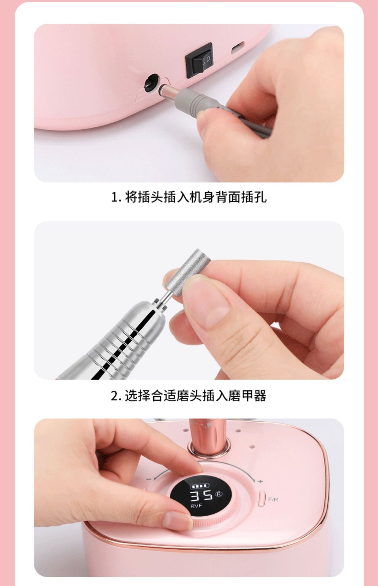 rechargeable nail polish machine 35000 rpm extra long endurance 4000ma battery nail remover