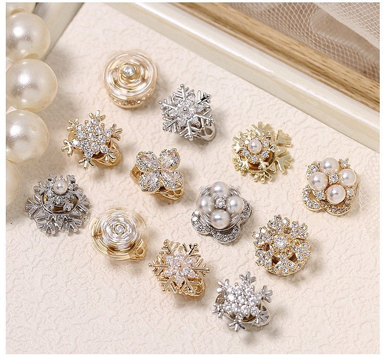 2022 christmas snow flower high speed transfer beads nail zircon rotating nail decoration