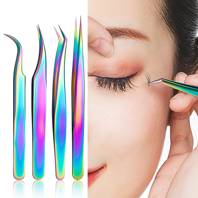 eyelash blooming electroplating eyelash extension tool tweezers false eyelash curler