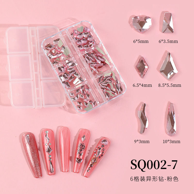 flat bottom profiled glass crystal diamond explosion flash nail decoration diamond