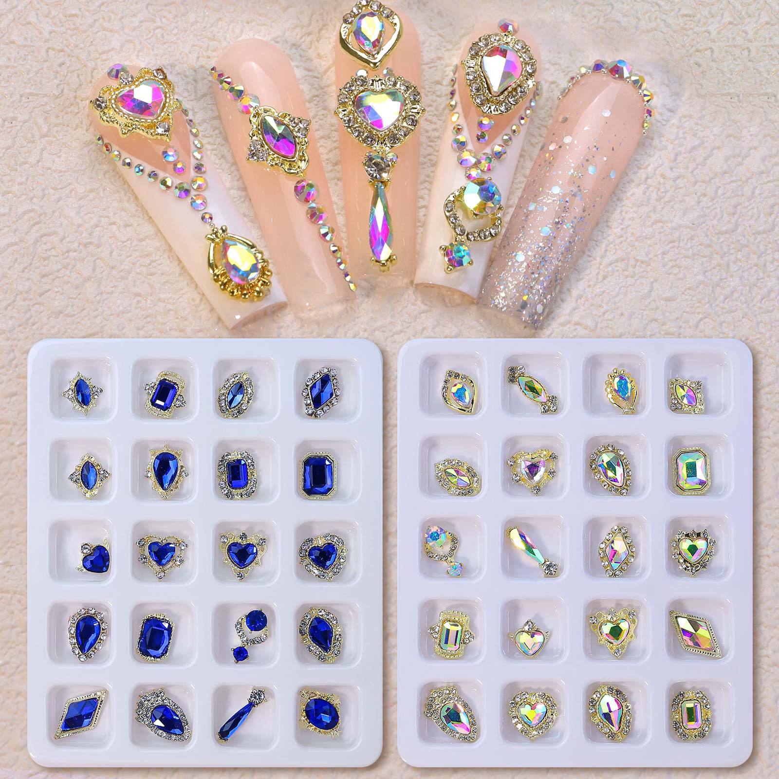 alloy nail love diamond, zircon, super flash, color illusion, shaped diamond