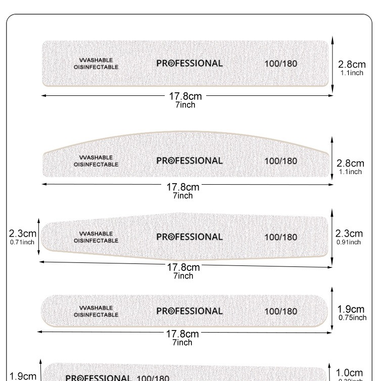 thick and thin sides, thin sanding strip, wood chip thin nail file