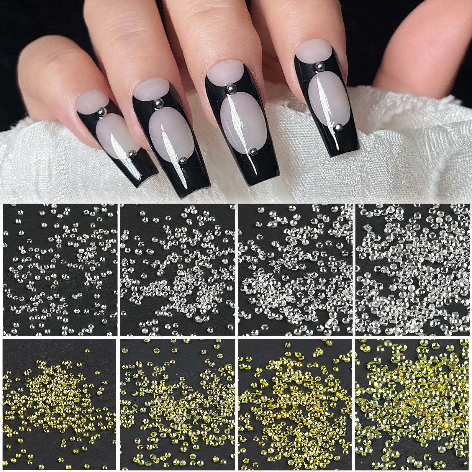 nail jewelry mini millet metal rivet nail hollow nest nail star moon jewelry 1000pcs