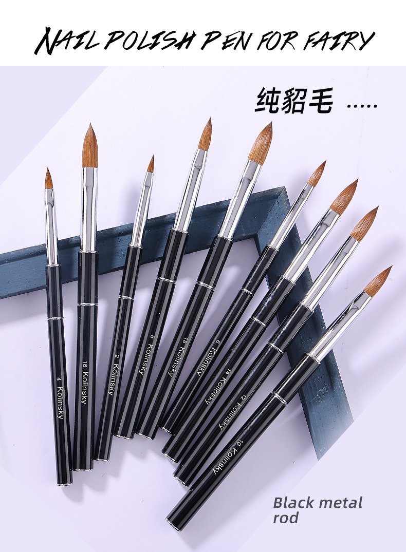 pure sable hair crystal pen carving pen nail enhancement painting sable hair brush