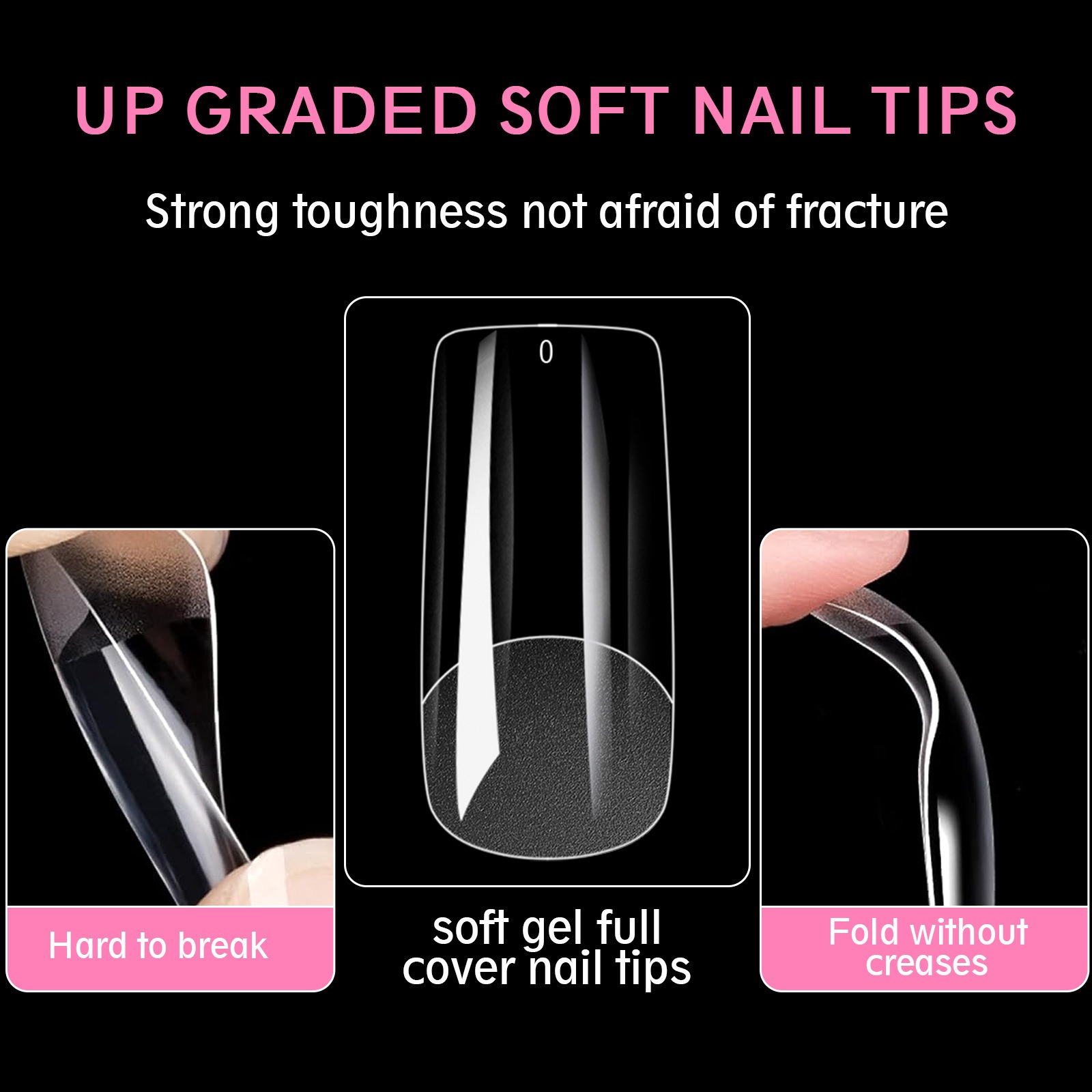 ultra-thin, traceless, and free from engraving fake soft gel nail tips