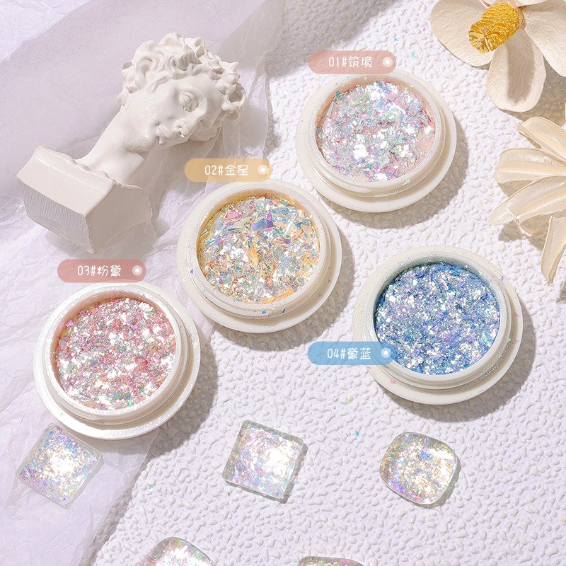 flash opal powder polarized fantasy colorful snow velvet cloud brocade powder nail sequins