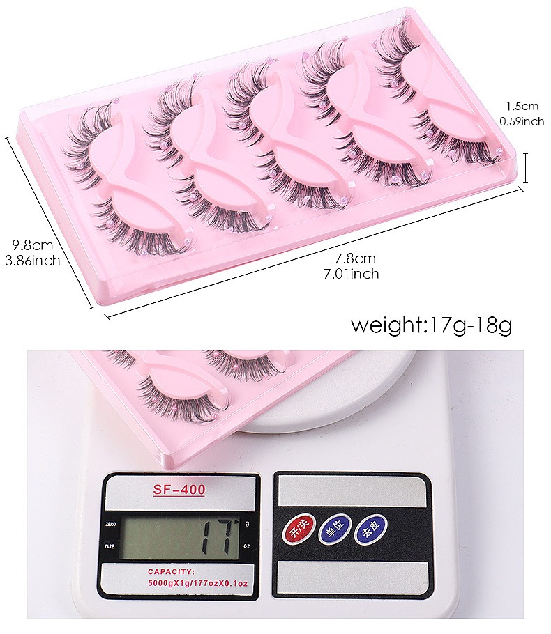 new fox eye transparent stem false eyelash 5 pair stage decoration eyelash