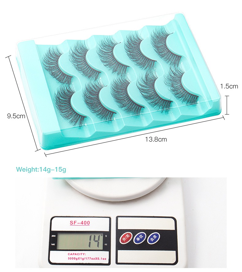 high imitation mink hair fake eyelashes 5 pairs of makeup, thick and curly eyelashes