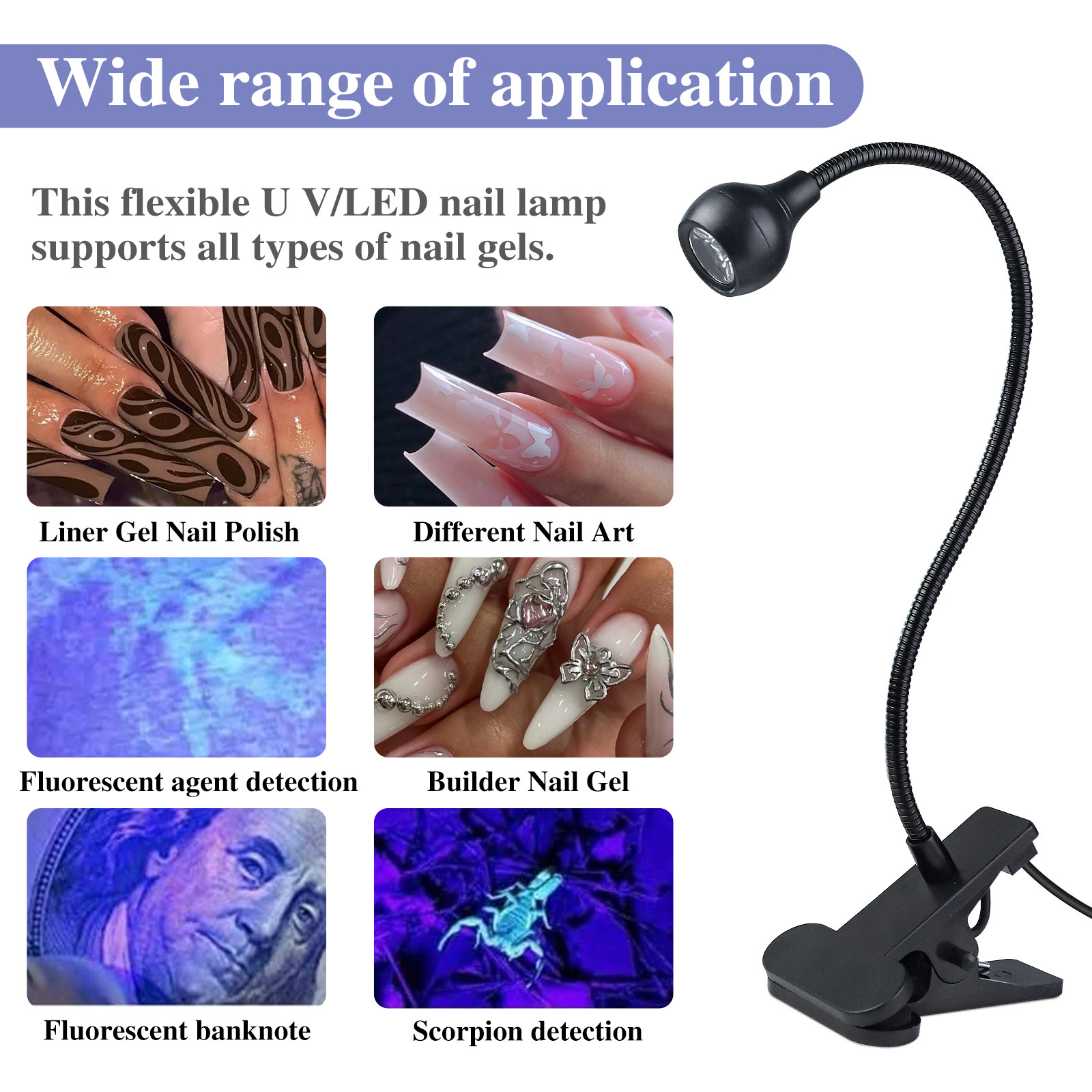 mini manicure uv glue curing lamp purple light