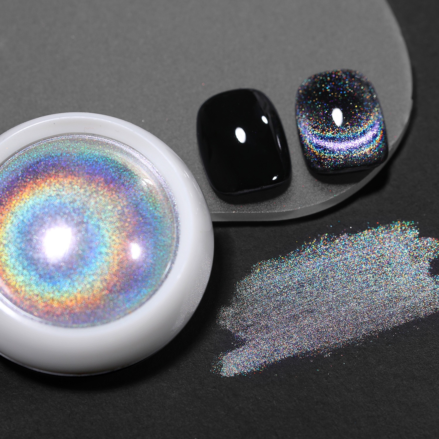 2023  laser cat eye powder rainbow dazzling crystal cat eye powder